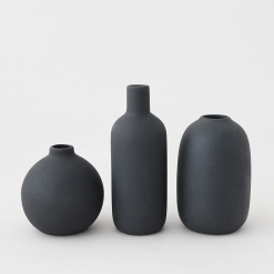 Set of 3 Bud Vases (Black)