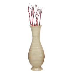Bamboo Floor Vase (Cream)